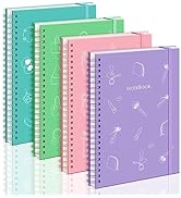 AHGXG Spiral Notebook Journal for Women, 4 Pack A5 Hardcover Spiral Notebooks College Ruled, Cute...