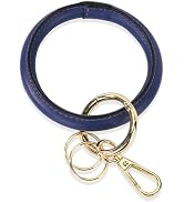 Junyuerly Wristlet Bracelet Keychain PU Leather Key chain Silicone Bangle Key Ring for Women Girls