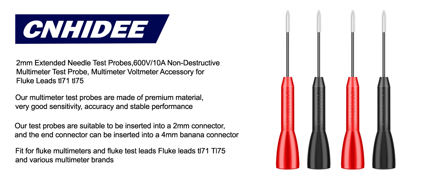 fluke needle probes multimeter needle probes 600V/10A Multimeter Accessory for Fluke Leads tl71 tl75