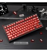 Red Clear Keycaps - 151 Keys Transparent Cherry Profile Keyboard Keycaps Backlit Crystal PC Keyca...
