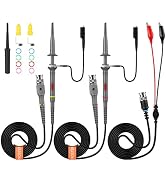 Proster 100MHz Oscilloscope Probes - P6100 X1 X10 with BNC to Alligator Clip Lead, Safety Fully I...