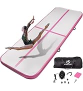 Agilepeak Inflatable Gymnastics Tumbling Mat, 4/8 Inch Thick 10/13/16/20/23FT Training Mat with E...