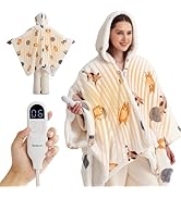 Bedsure Heated Blanket Wearable Shawl - Electric Wrap Poncho Blanket Hoodie for Adult, Winter Gif...