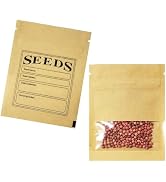 PABCK 100 Pack Small Resealable Seed Envelopes with Clear Window 2.7x3.7inch Brown Kraft Paper Pa...