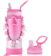 Mininoo Kids Water Bottle for School - 16 oz Stainless Steel Insulated Water Bottle with Ceramic-...