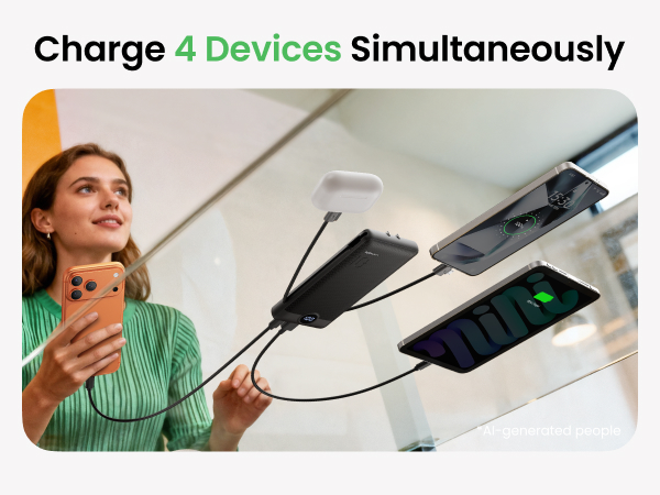 Charge Four Devices Simultaneously-Black
