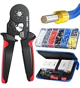 Preciva Ferrule Crimping Tool Kit with 1900PCS Wire Connectors, Hexagonal AWG23-10 Sawtooth Self-...