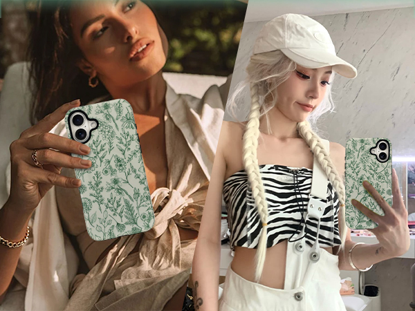 fashion sage floral pattern magnetic phone case for women girls