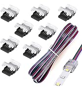 SUPERNIGHT 5 Pin LED Connector 8 Pack for Waterproof 12mm RGBW RGBWW 5050 LED Strip Lights, Strip...