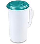 BPA Free, 2 Quart 1.9 L (Half Gallon) Round Snap Tight Pivot Top Spout & Tab Clear Base Plastic P...