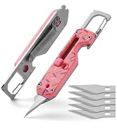 VIRENKNIFE Mini Utility Knife Keychain Multitool,12-in-1 EDC Multitool with Screwdriver,Pry Bar,C...