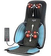 Mynt 2D & 3D Shiatsu Neck and Back Massager for Chair with 10 Deep Kneading Nodes, Back Massage w...