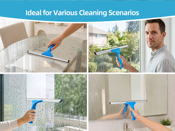 MR.SIGA Professional Window Squeegee & Microfiber Window Scrubber