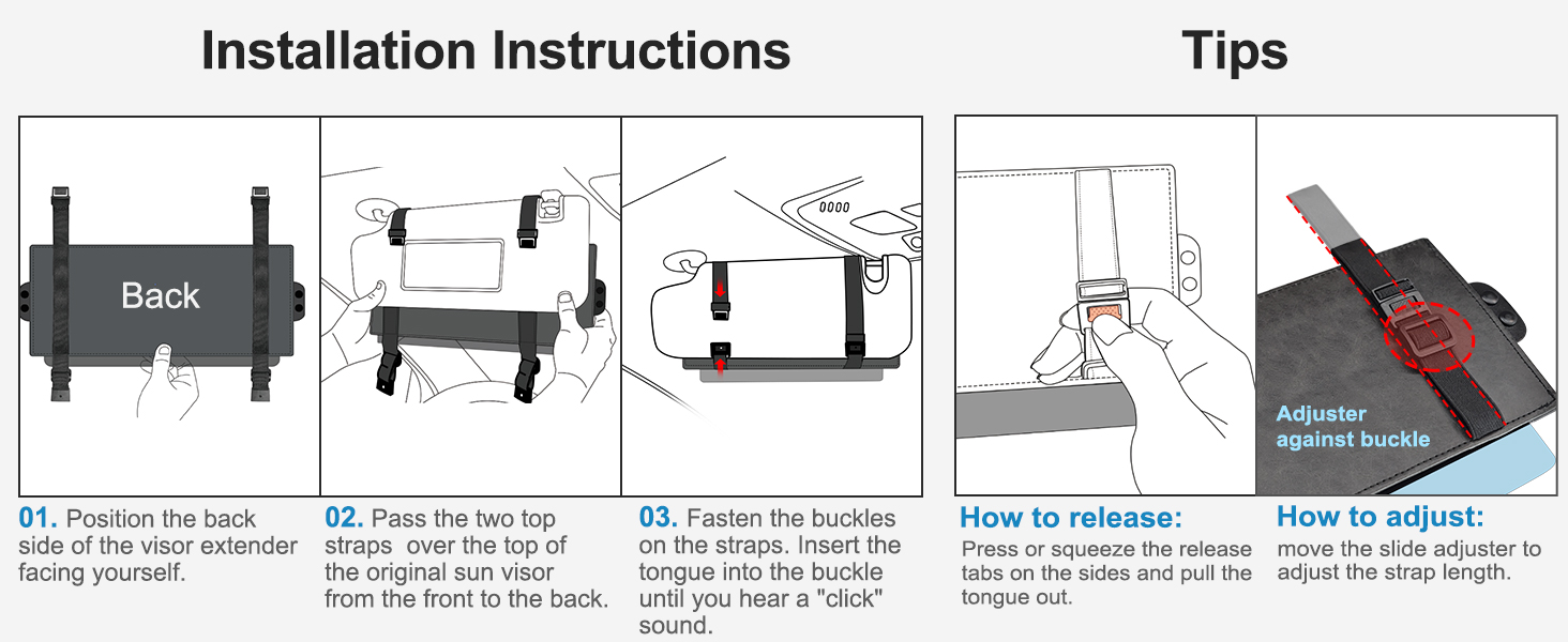 sun visor extender for car