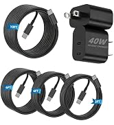 2Pack 40W USB C Fast Charger, Dual Port Type C Fast Charging Block with 3/6/6/10ft Type C Charger...