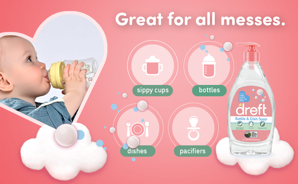 great for messes on sippy cups bottles dishes pacifiers