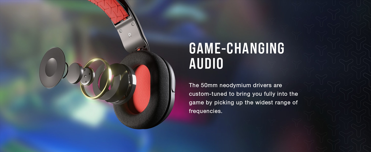 50mm neodymium drivers, MULTIPLATFORM GAMING HEADSET, gaming headset