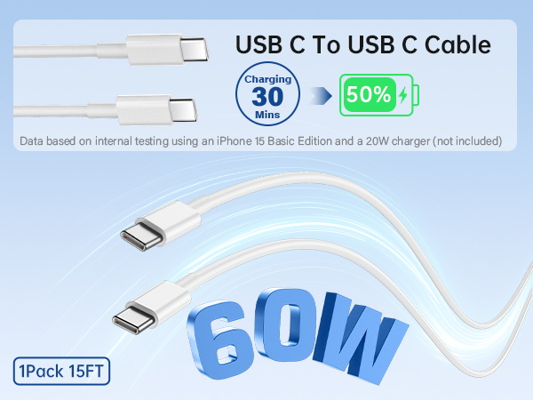60W USBC To USBC Cable
