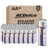 ACDelco 40-Count Double AA Batteries, Maximum Power Super Alkaline Battery, 10-Year Shelf Life, R...