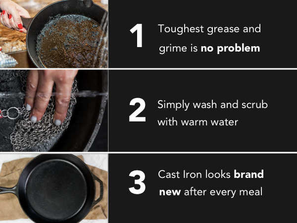 Chainmail Scrubber steps how to use