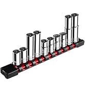 Upenjok 10 Piece 1/4" & 3/8" Drive 10mm Socket Set, Deep & Shallow, Mirror Finish, 6 Point & 12 P...