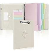 SKYDUE Clipboard Binder with Dividers,1 Inch 3 Ring Binder with Clipboard on Front for Organizer,...
