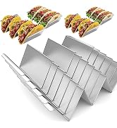 RHBLME 6 Pack Taco Holders, Stainless Steel Taco Tray with Handle, Stylish Taco Shell Holders for...