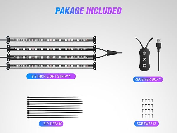 USB RGB Interior Lights with APP Control
