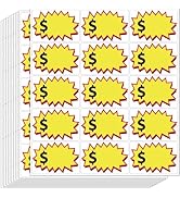 300 Pcs Garage Sale Stickers, (2"x3") Removable Adhesive Yard Sale Price Stickers with Space to W...