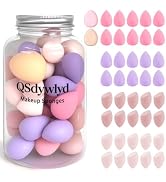 QSdywlyd 42Pcs Latex Free Mini Makeup Sponge Set w/2 Bonus Powder Puffs | Ultra soft elastic foam...