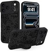 Jefonha Case for iPhone 17 Pro Silicone Phone Case with Strap for Women Girls Cute Flowers Floral...