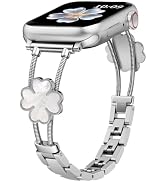 MOFREE Apple Watch Band for Women 38mm 40mm 41mm 42mm Stainless Steel Metal | Minimalist Four-Lea...