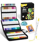 Ohuhu Acrylic Paint Markers Dual Tips: 72 Colors Brush & Fine Paint Pens High Opacity Acrylic Mar...