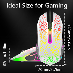 Wired Gaming Mouse, Ergonomic USB Optical Mouse Mice with Chroma RGB Backlit