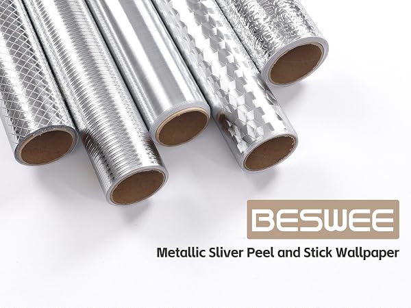 Matallic Sliver Peel and Stick Wallpaper