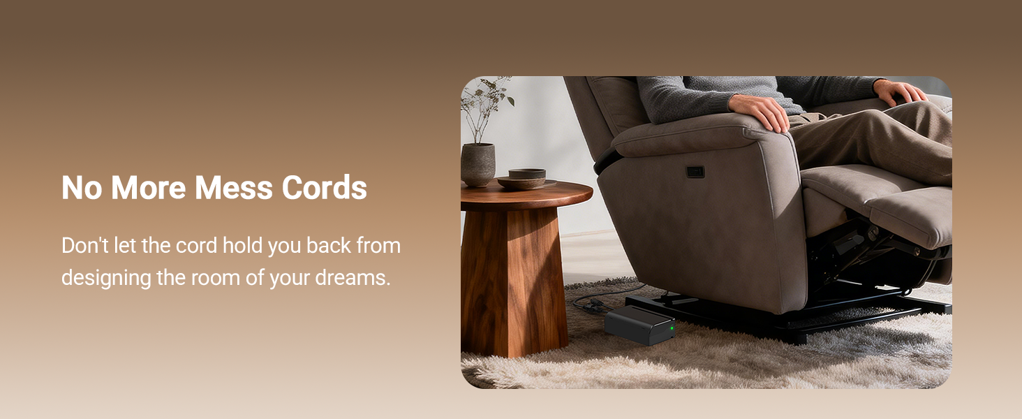 battery pack for reclining furniture