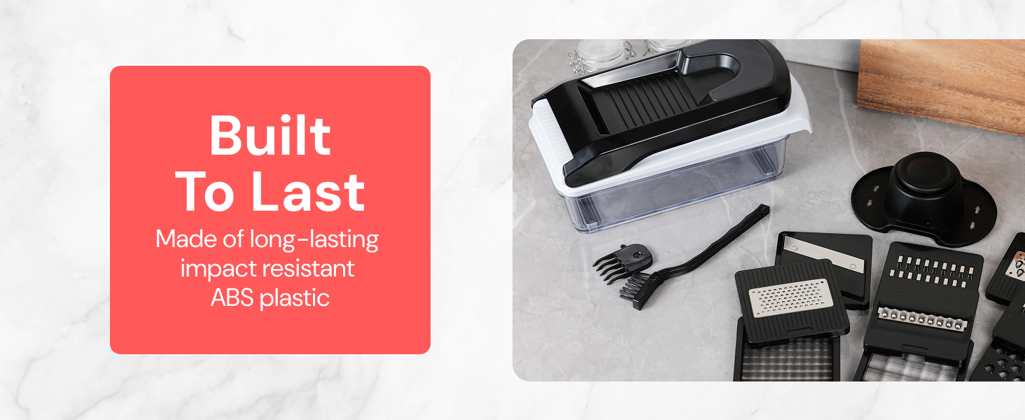 Fullstar Pro Core Chopper and Mandoline Slicer is made of long-lasting material