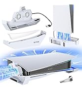 Kytok PS5 Stand & Cooling Fan for Disc & Digital Editions, Horizontal & Vertical Stand with Coole...