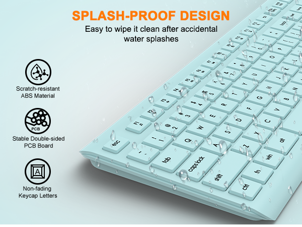 Wireless Keyboard and Mouse Combo Full Size Silent Ergonomic Keyboard Mouse Cordless Mouse Keyboard