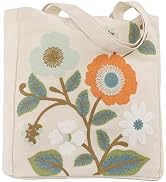 Perseverance Trade Aesthetic Embroidery Tote Bag for Lady Cute Reusable Canvas Shoulder Bag for G...