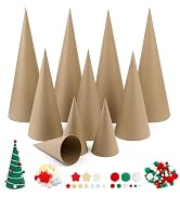 10 PCS Paper Mache Cones, 3 Sizes - 4 PCS 13.75'' x 5'', 3PCS 10'' x 4'', 3PCS 5.9'' x 2.75'' Thi...