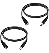 3.3FT DC Power Extension Cable 5.5mmx2.1mm 18AWG Male to Female 12V Extension Cable for CCTV Surv...