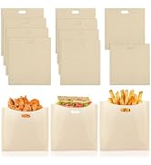 PEASUG Toaster Bags 10 Pack, 3 Sizes Toaster Bags Reusable, Heat Resistant Non-Stick, Washable To...