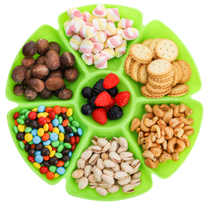12 Inch Unbreakable Chip and Dip Divided Serving Plates