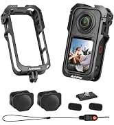 Amazear Metal Protective Cage for Insta360 X6 Accessories, with Quick Base | Premium Aluminum Cag...