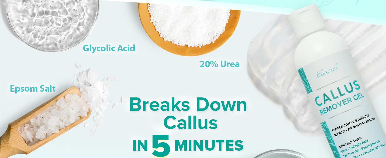 Ebanel Callus remover gel easy application professional grade formula with 20% urea made in USA