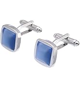 Cufflinks Semi Gemtone Cufflinks Men's Gem Stone Mounted Cufflinks with Gift Box Salutto Brand