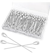 Kogyxe 150 Pcs Corsage Pins, Boutonniere Pins, Long Teardrop Pearl Head Pins, White Straight Head...