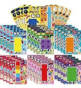 Abilat 32 Pcs Make Your Own Number Toys Sticker Sheets Todders Activities for Kids Make a Face St...
