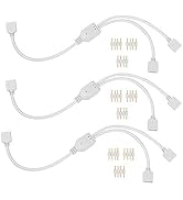 LED Strip Splitter Connector 4 Pins 1 to 2 Y- Splitter Cables for 5050 3528 RGB LED Light Strip w...